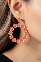 Load image into Gallery viewer, Paparazzi Daisy Meadows Orange Hoop Earrings