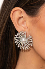 Load image into Gallery viewer, Paparazzi Accessories Fancy Fireworks - White Earrings