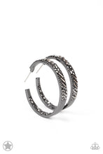 Load image into Gallery viewer, Paparazzi Glitzy By Association Black Blockbuster Hoop Earrings