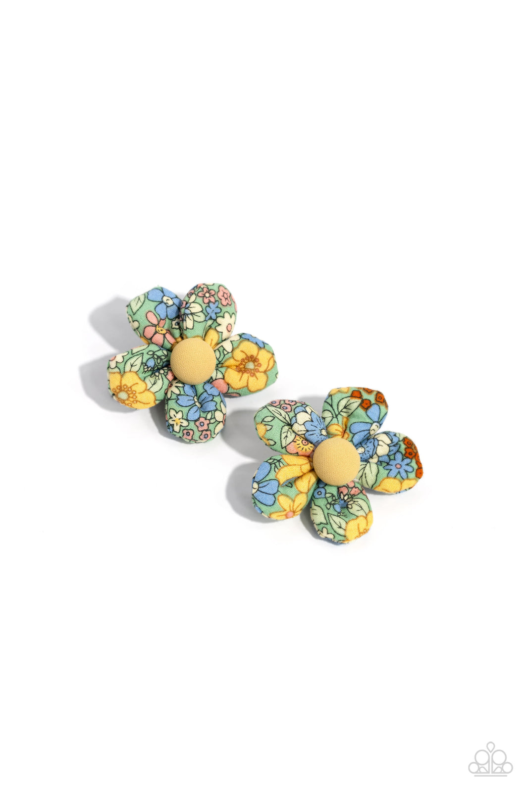 Paparazzi Accessories - Quilted Paradise Green Hair Clips