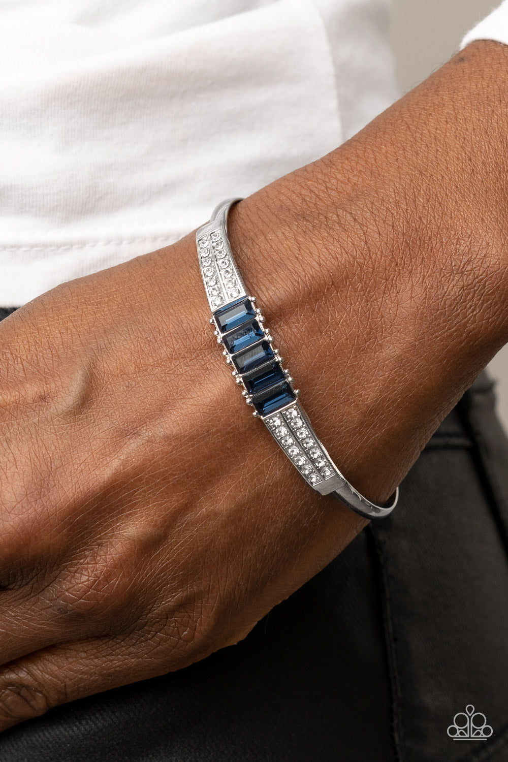 Paparazzi Spritzy Sparkle Blue Cuff Bracelet