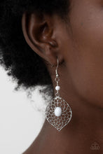 Load image into Gallery viewer, Paparazzi Accessories - Perky Perennial White Earrings
