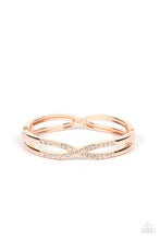 Load image into Gallery viewer, Paparazzi Woven in Wealth Rose Gold Hinge Bracelet
