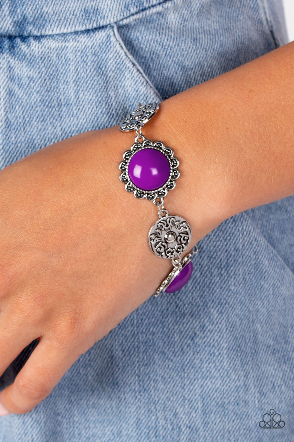 Paparazzi Positively Poppy Purple Bracelet