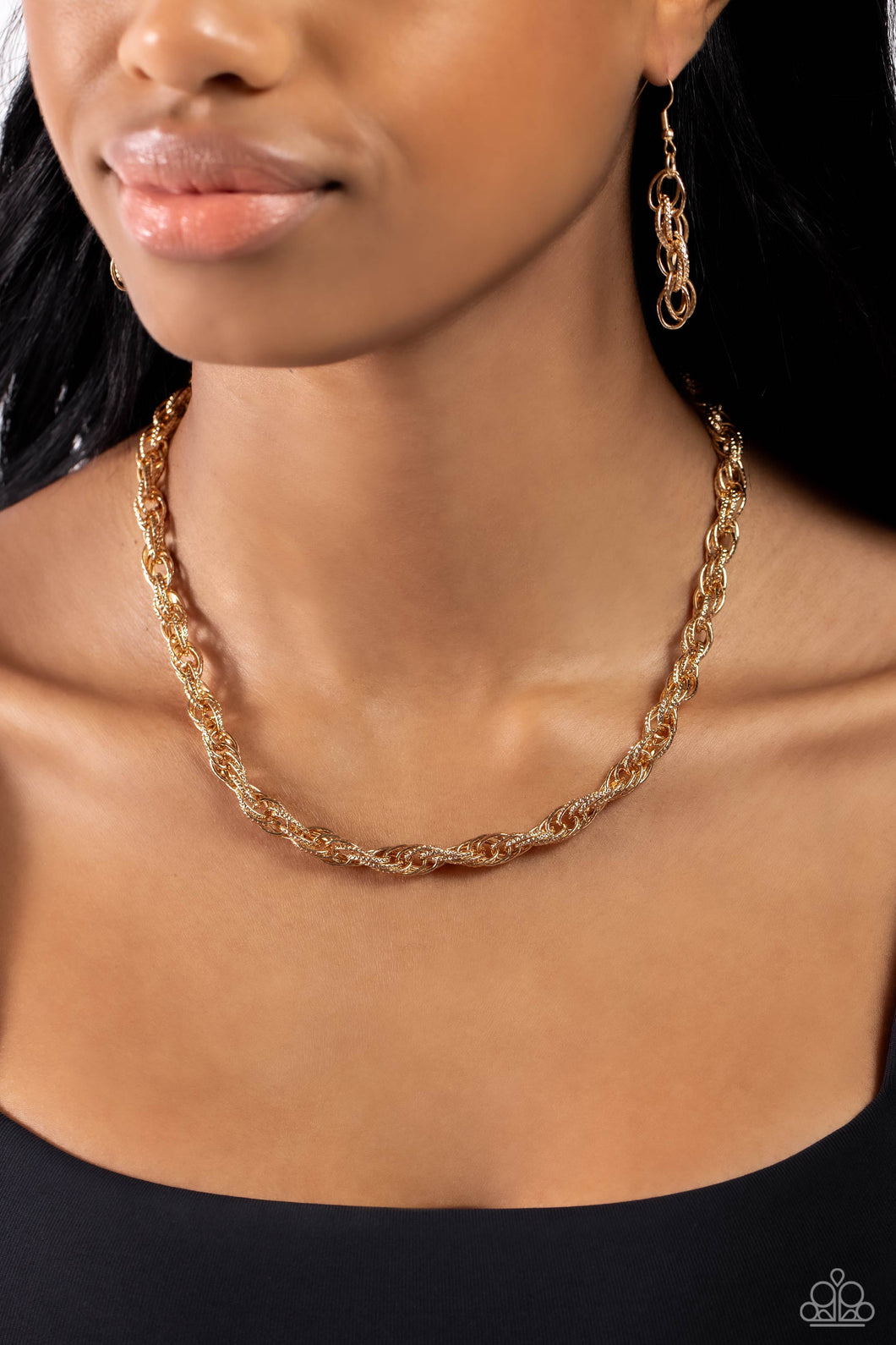 Paparazzi Accessories Braided Ballad - Gold Necklace