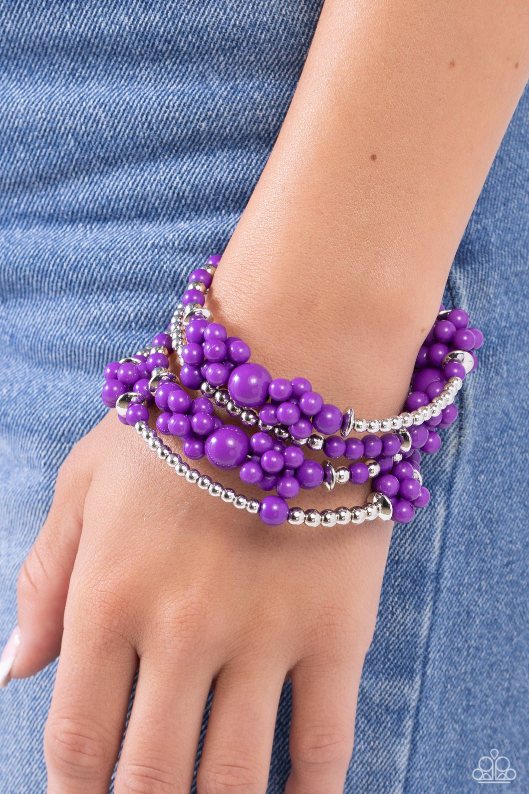 Paparazzi Accessories - Compelling Clouds - Purple Bracelet