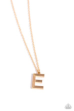 Load image into Gallery viewer, Paparazzi Accessories - Leave Your Initials - Gold - E Necklace
