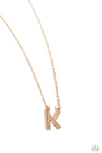 Load image into Gallery viewer, Paparazzi Accessories - Leave Your Initials - Gold - K Necklace
