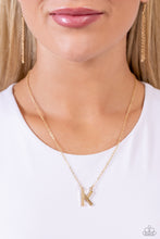 Load image into Gallery viewer, Paparazzi Accessories - Leave Your Initials - Gold - K Necklace
