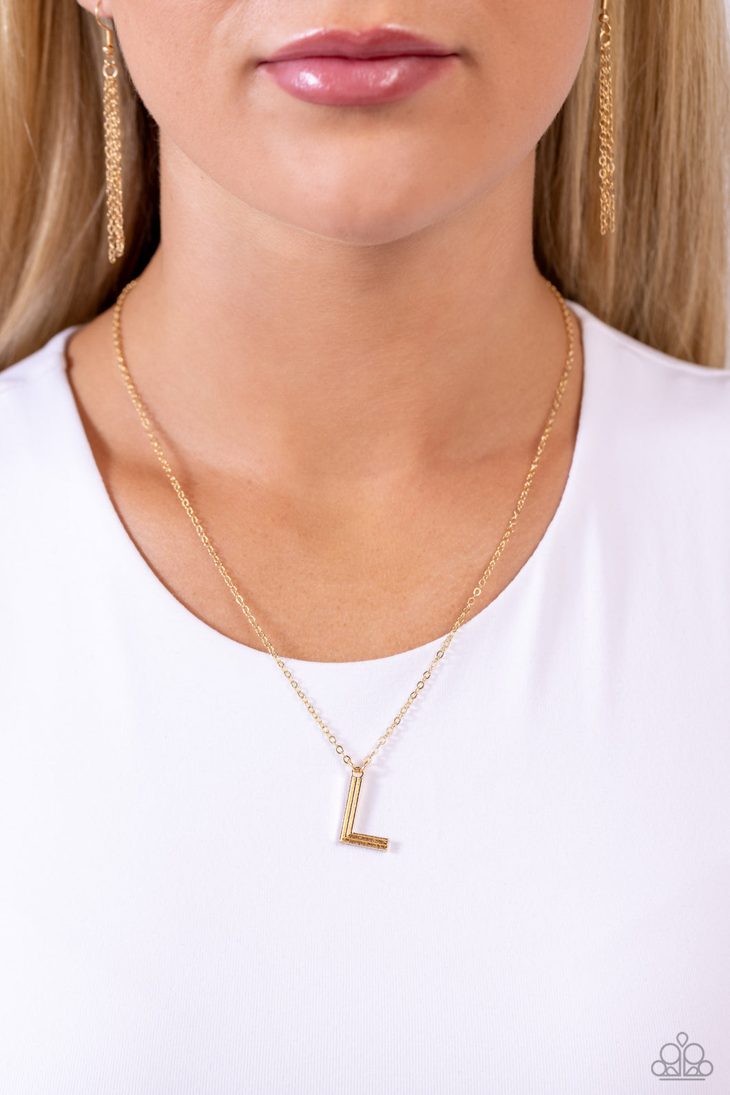 Paparazzi Accessories - Leave Your Initials - Gold - L Necklace