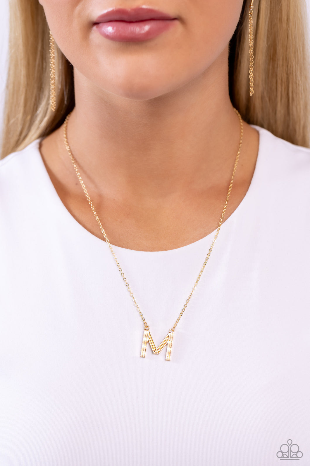 Paparazzi Accessories - Leave Your Initials - Gold - M Necklace