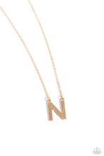 Load image into Gallery viewer, Paparazzi Accessories - Leave Your Initials - Gold - N Necklace
