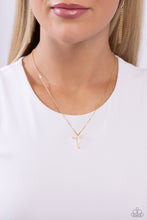 Load image into Gallery viewer, Paparazzi Accessories - Leave Your Initials - Gold - T Necklace
