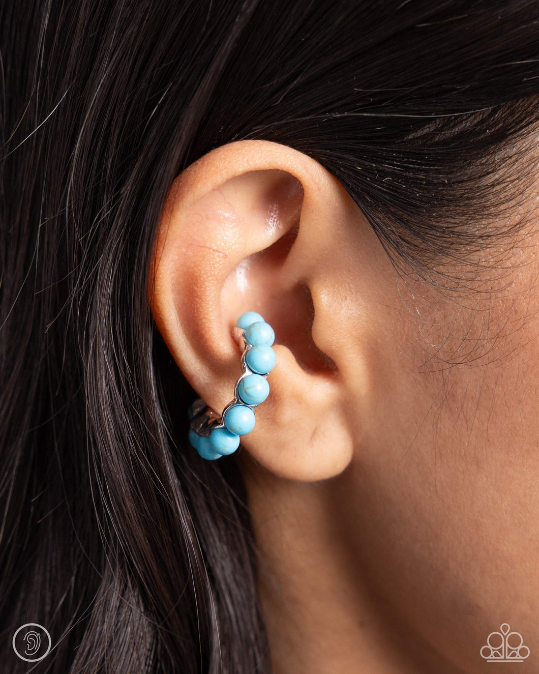 Paparazzi Accessories - Southwestern Spiral - Blue Earring Cuff