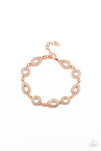 Load image into Gallery viewer, Paparazzi Royally Refined Copper Rhinestone Bracelet
