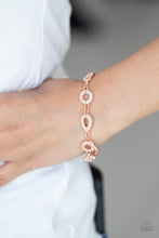 Load image into Gallery viewer, Paparazzi Royally Refined Copper Rhinestone Bracelet
