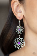 Load image into Gallery viewer, Paparazzi Posh Posy Purple Earrings
