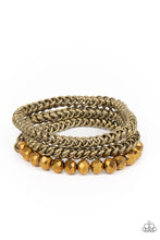 Load image into Gallery viewer, Paparazzi Gutsy and Glitzy Brass Bracelet
