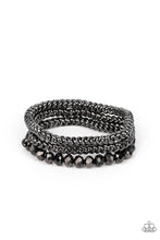 Load image into Gallery viewer, Paparazzi Gutsy and Glitzy Black Stretchy Bracelets
