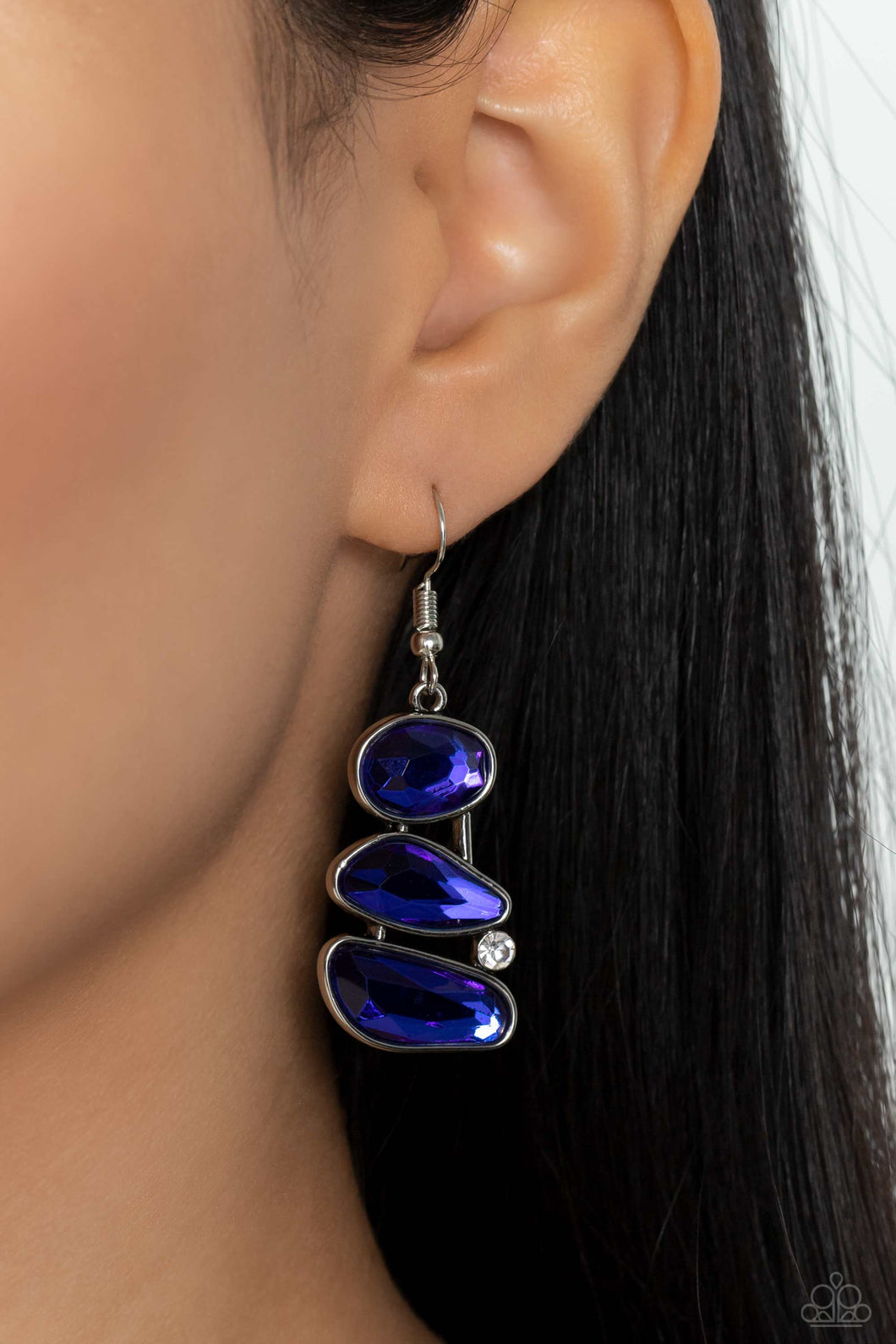 Paparazzi Gem Galaxy Blue Earrings