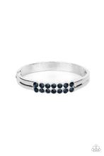 Load image into Gallery viewer, Paparazzi Doubled Down Dazzle Blue Hinge Bracelet
