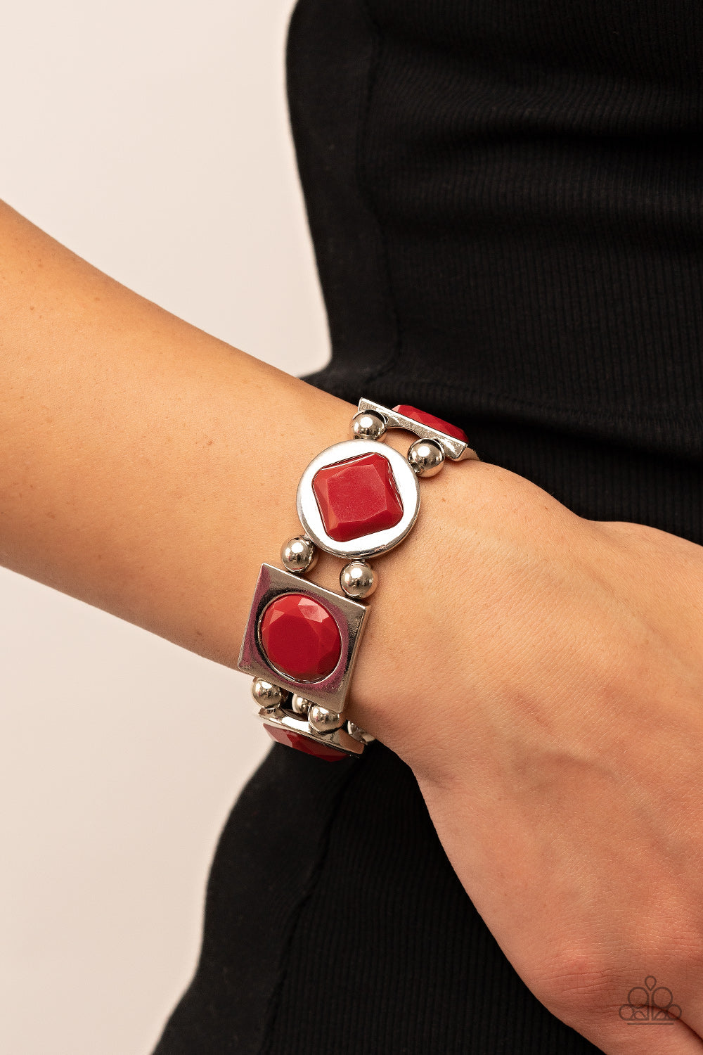 Paparazzi Asymmetrical A-Lister Red Bracelet