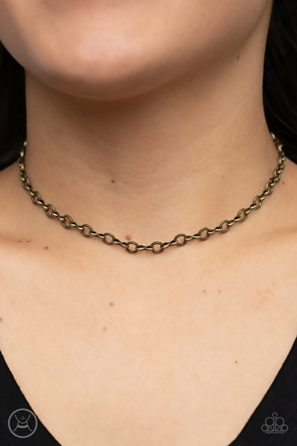 Paparazzi Keepin' It Chick Brass Choker Necklace