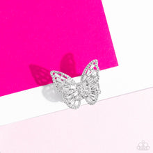 Load image into Gallery viewer, Paparazzi Bright-Eyed White Butterfly Ring
