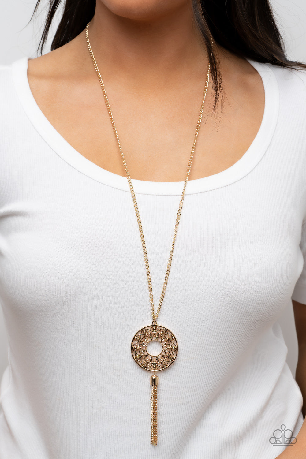 Paparazzi Tai Chi Tassel Gold Necklace