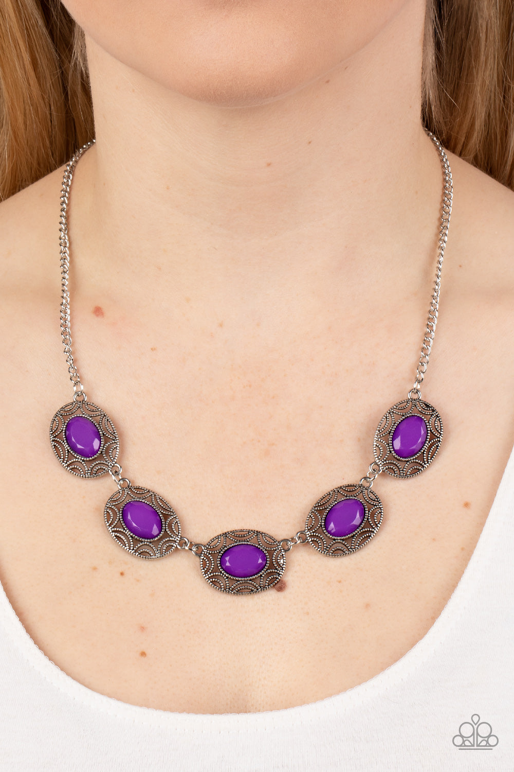 Paparazzi Sunshiny Shimmer Purple Necklace