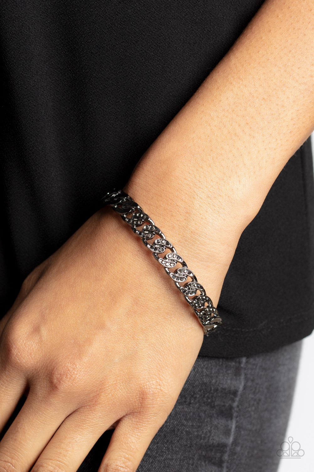 Paparazzi Some Serious Shimmer Black Cuff Bracelet