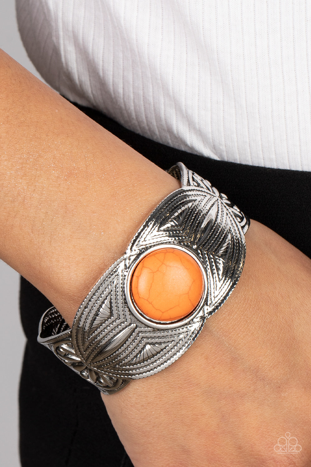 Paparazzi Western Odyssey Orange Cuff Bracelet