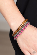 Load image into Gallery viewer, Paparazzi Escapade Route Pink and Brown Bracelet
