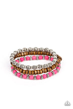 Load image into Gallery viewer, Paparazzi Escapade Route Pink and Brown Bracelet
