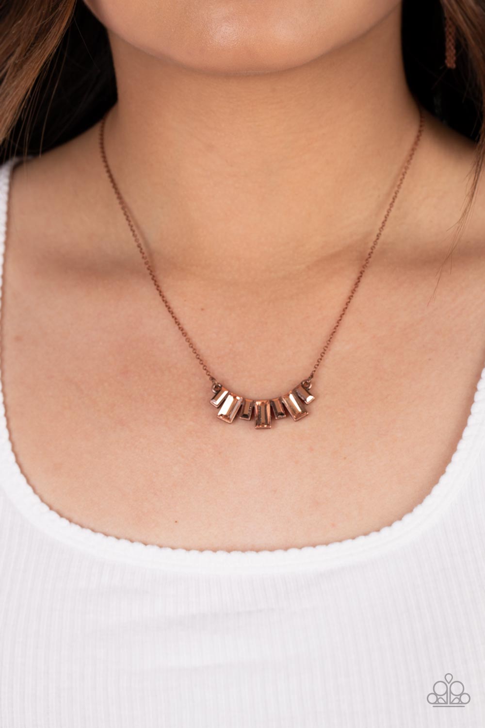 Paparazzi Hype Girl Glamour Copper Necklace