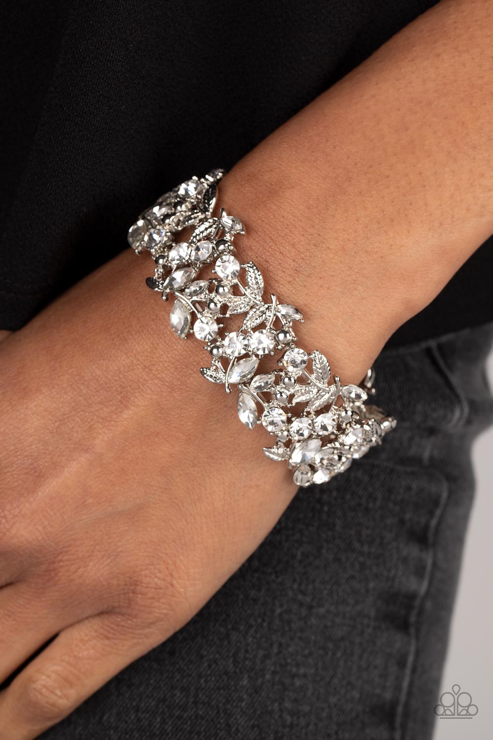 Paparazzi Feathered Finesse White Bracelet