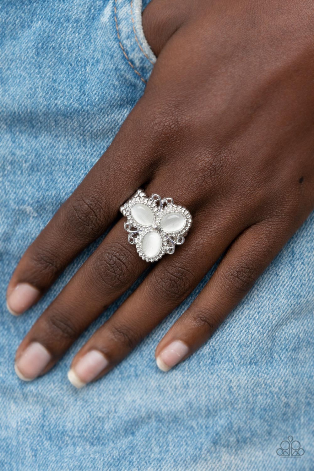 Paparazzi Bewitched Blossoms White Ring