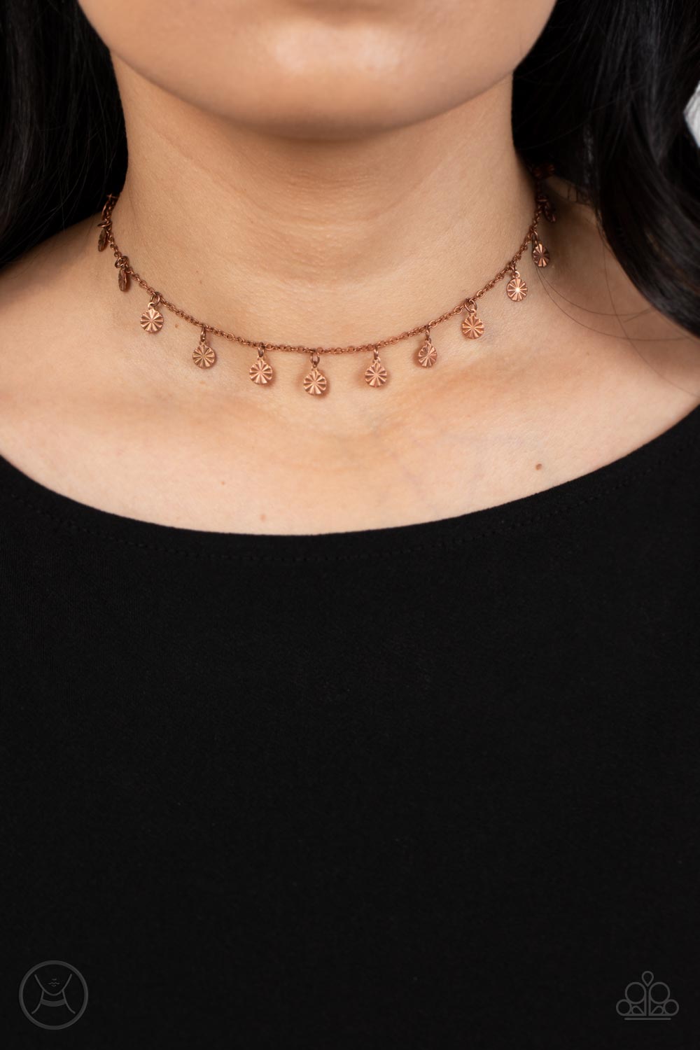 Paparazzi Chiming Charmer Copper Choker Necklace