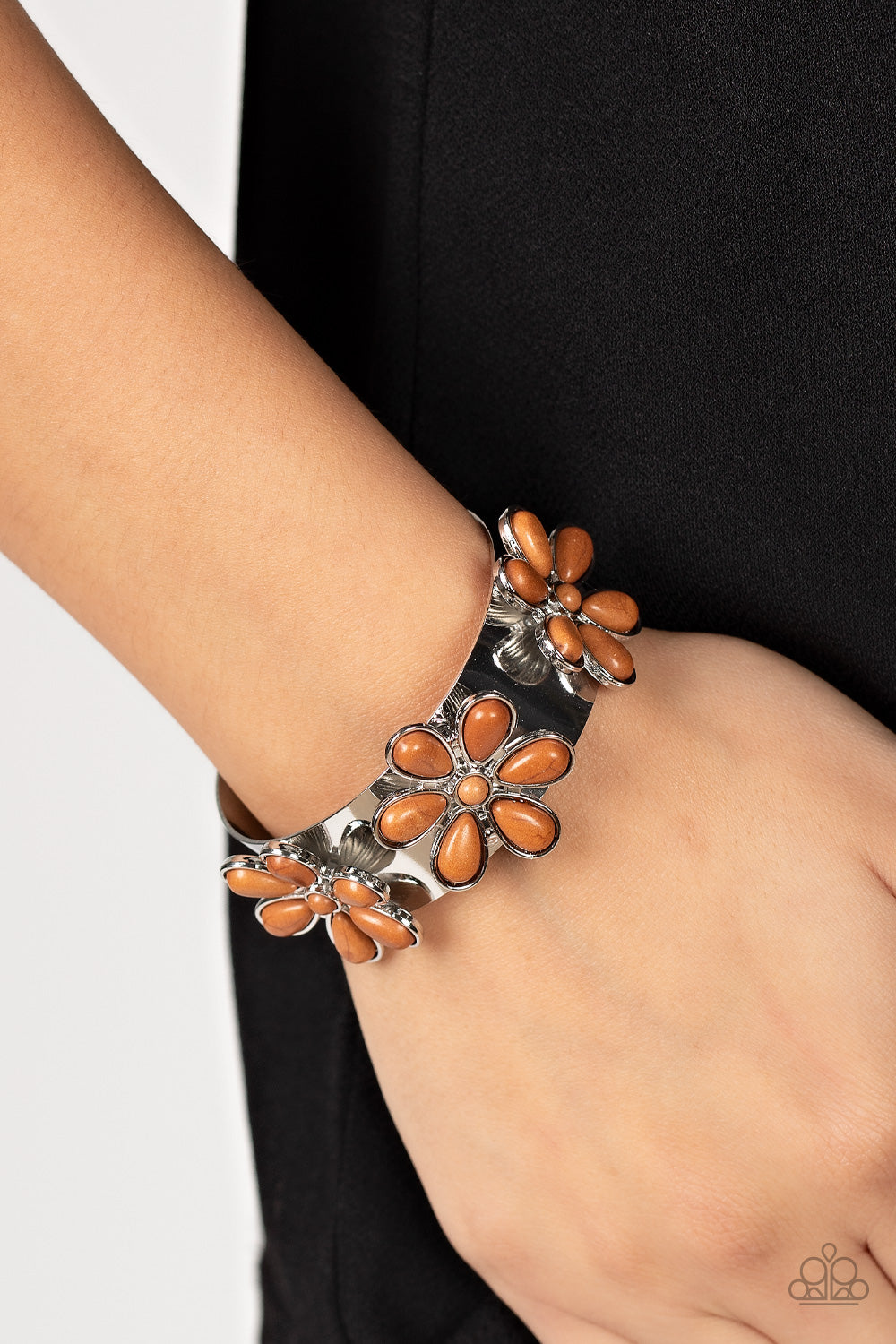 Paparazzi Desert Flower Patch Brown Cuff Bracelet