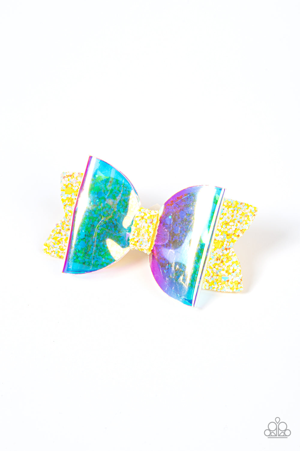 Paparazzi Futuristic Favorite Yellow Iridescent Hair Bow