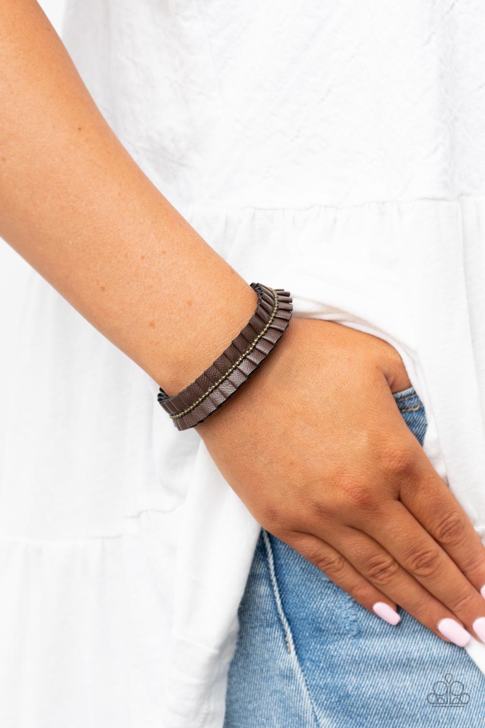 Paparazzi Hard to Pleats Brass Urban Bracelet