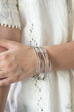 Load image into Gallery viewer, Paparazzi Lock, Stack, and Barrel Purple Bracelet Bangles
