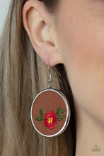 Load image into Gallery viewer, Paparazzi Prairie Patchwork Red and Brown Earring
