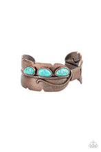 Load image into Gallery viewer, Paparazzi River Bend Relic Copper and Turquoise Cuff Bracelet
