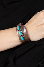 Load image into Gallery viewer, Paparazzi River Bend Relic Copper and Turquoise Cuff Bracelet
